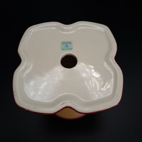 Partylite Tuscan Bohemian Spice Candle Taper Holder Ceramic Floral Design - Picture 12 of 12